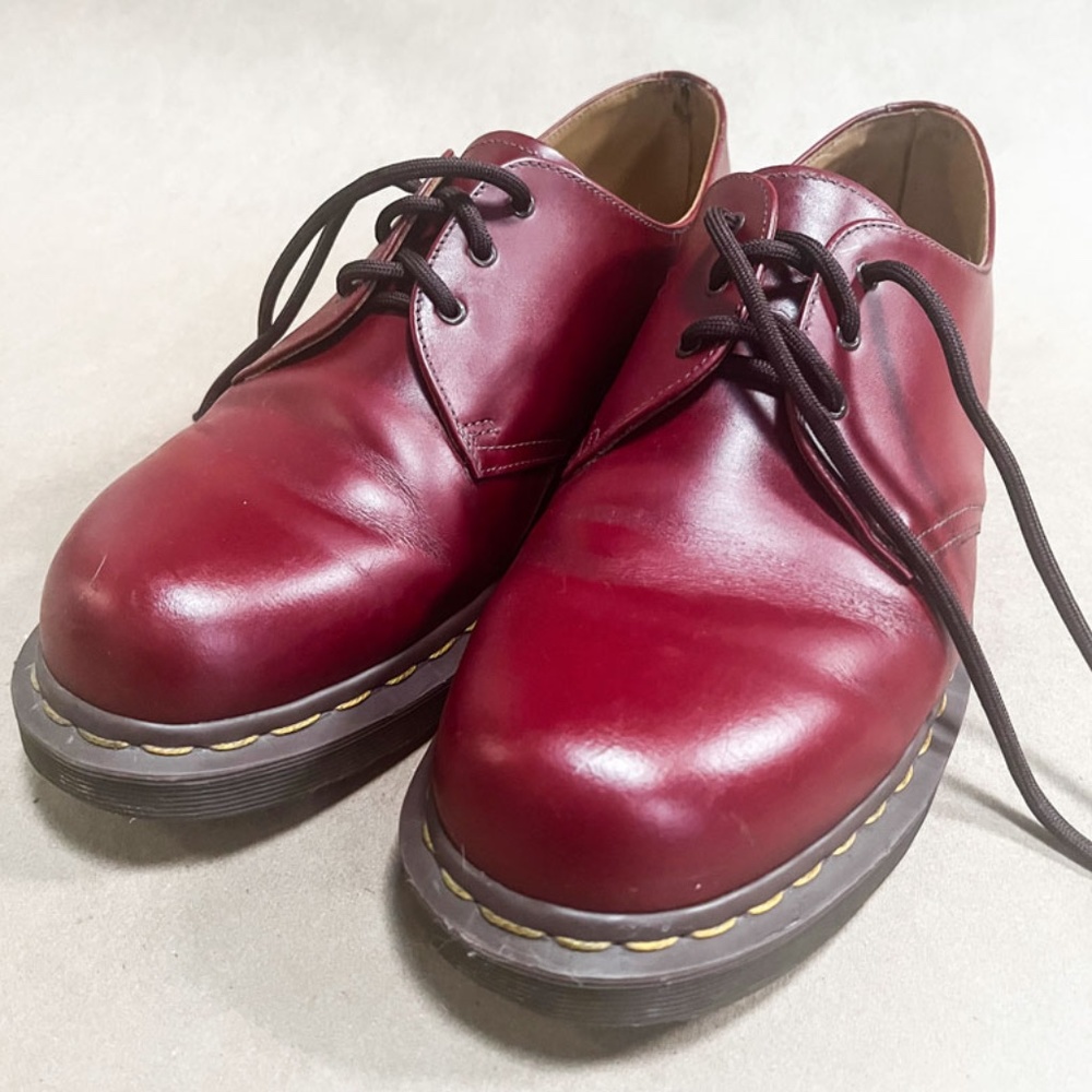 Dr. Martens 1461, Cherry-Red Oxfords, Made in England Size 11 US